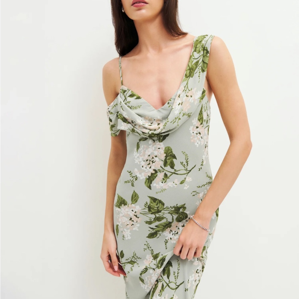 Reformation Reya Dress - Tea Green